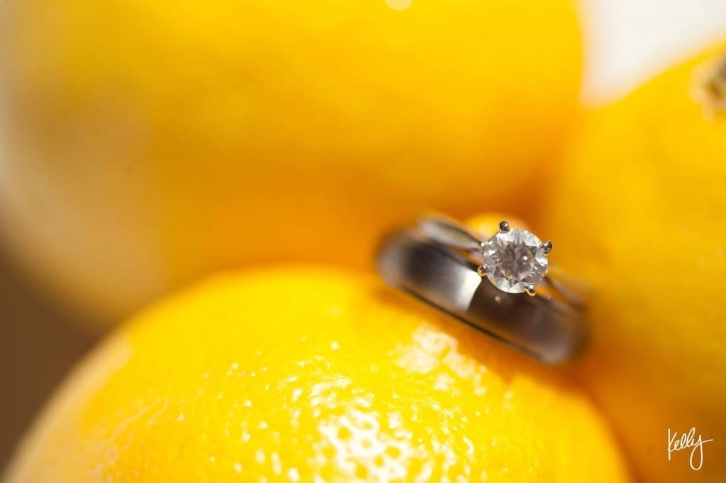 lemons with wedding rings