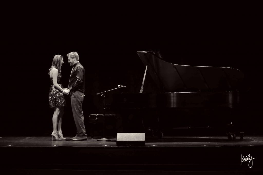 piano wedding proposal bw
