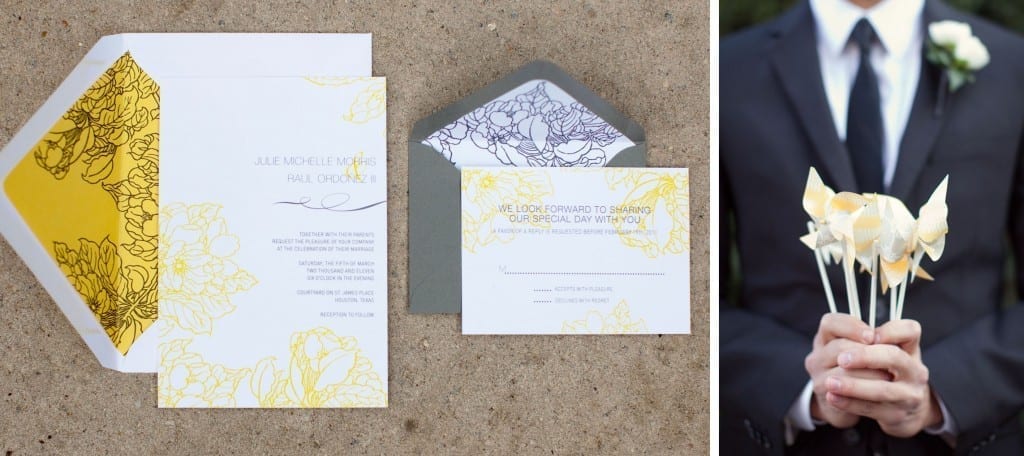 yellow and black wedding invites
