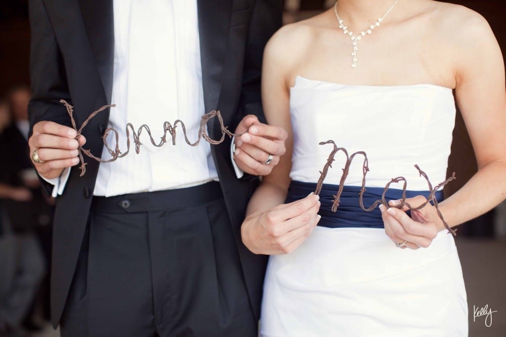 barbwire bride and groom