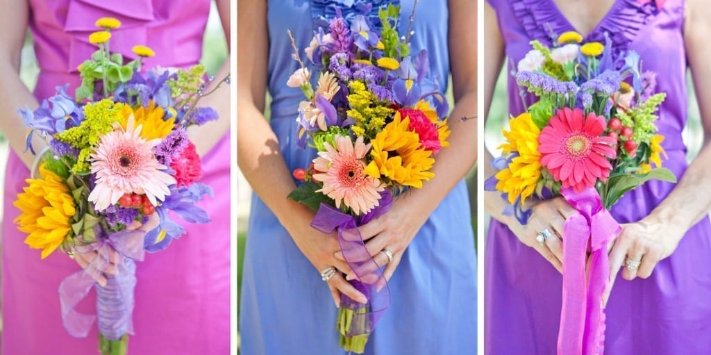 differnt purple bridesmaids
