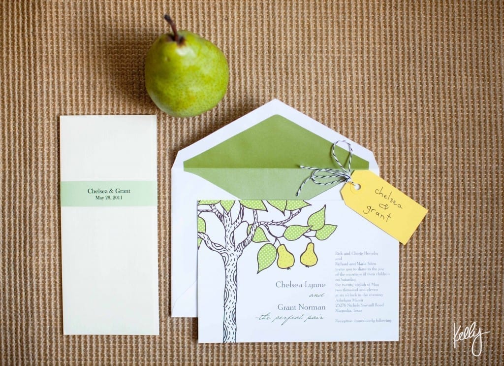 pear wedding invitations