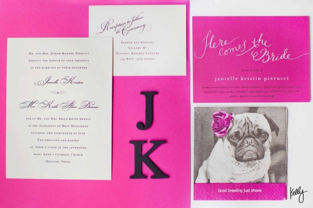pink wedding invites