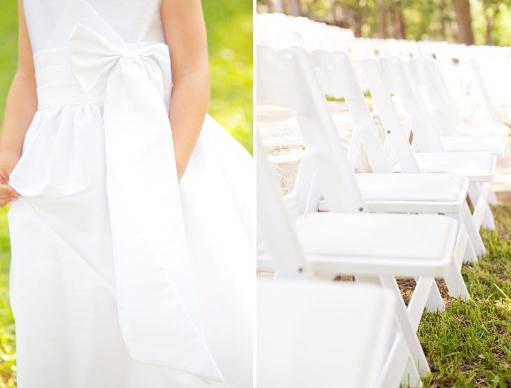white wedding details