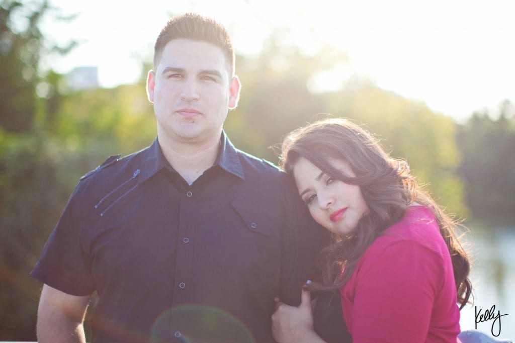 bride and groom in the sunlight