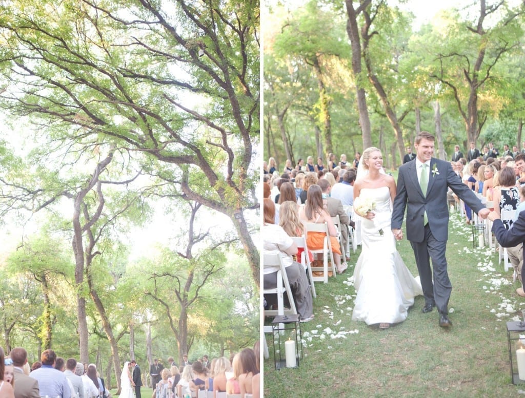 bride and groom walking down aisle