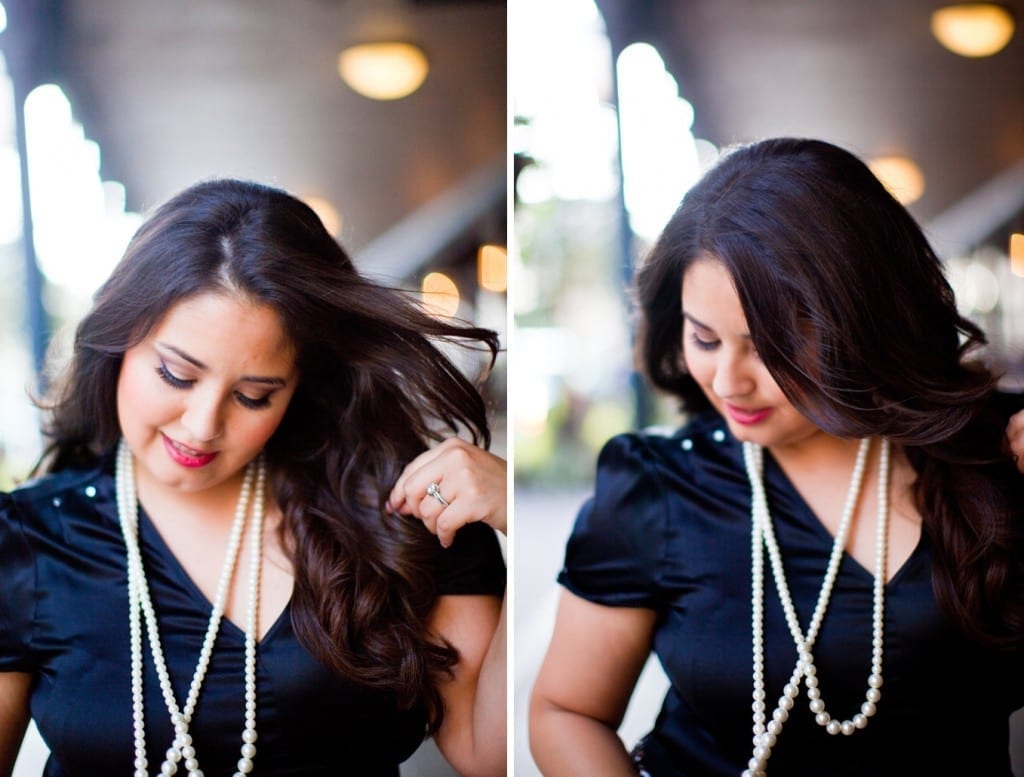 bride in pearls