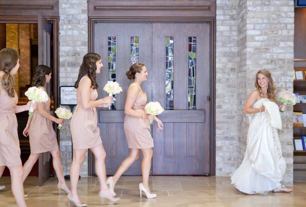 girls following bride