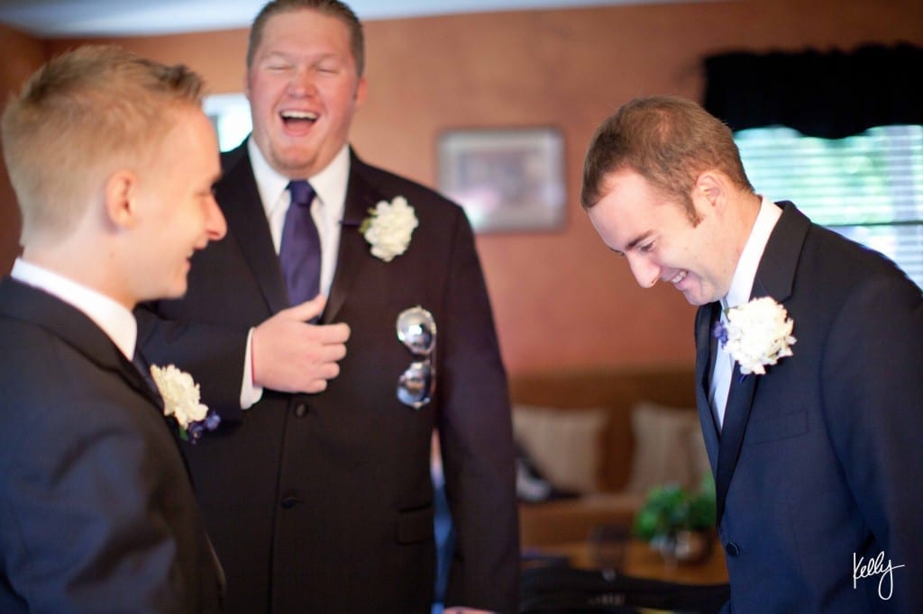 groomsmen laughing