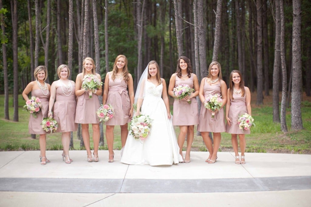 pink bridesmaids