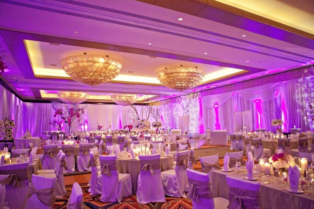 pink wedding reception