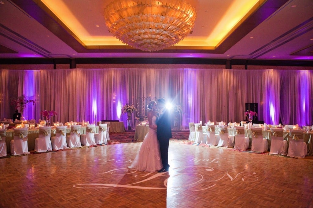 purple lighting reception