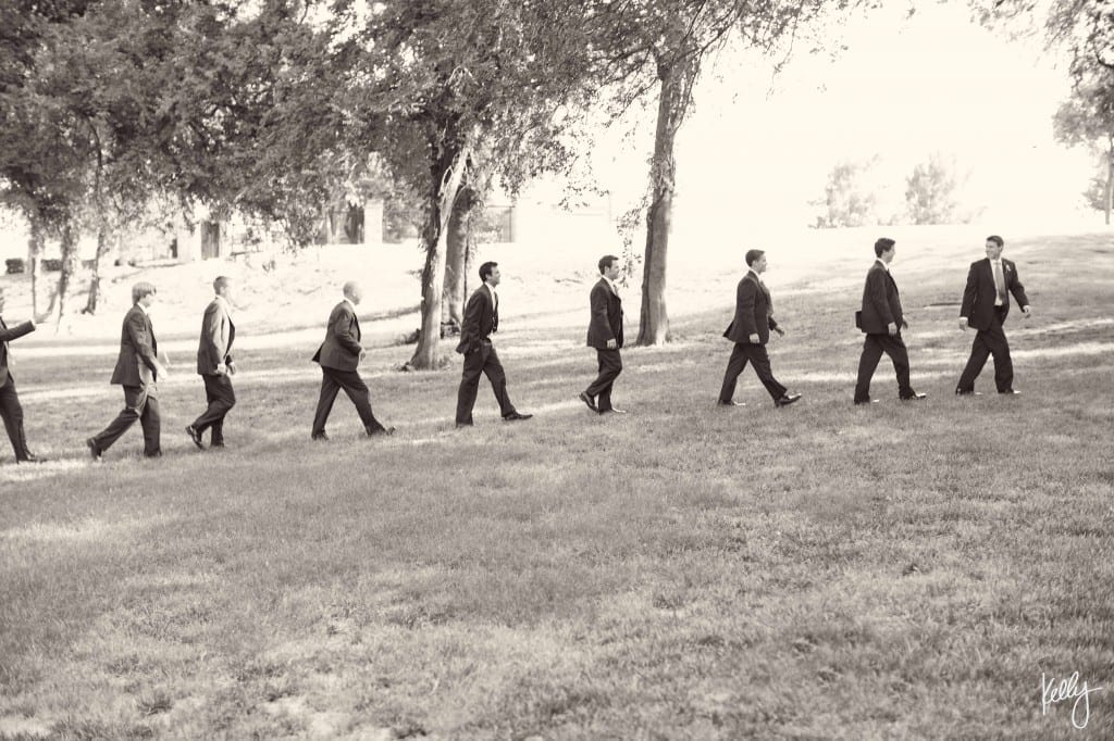 walking groomsmen