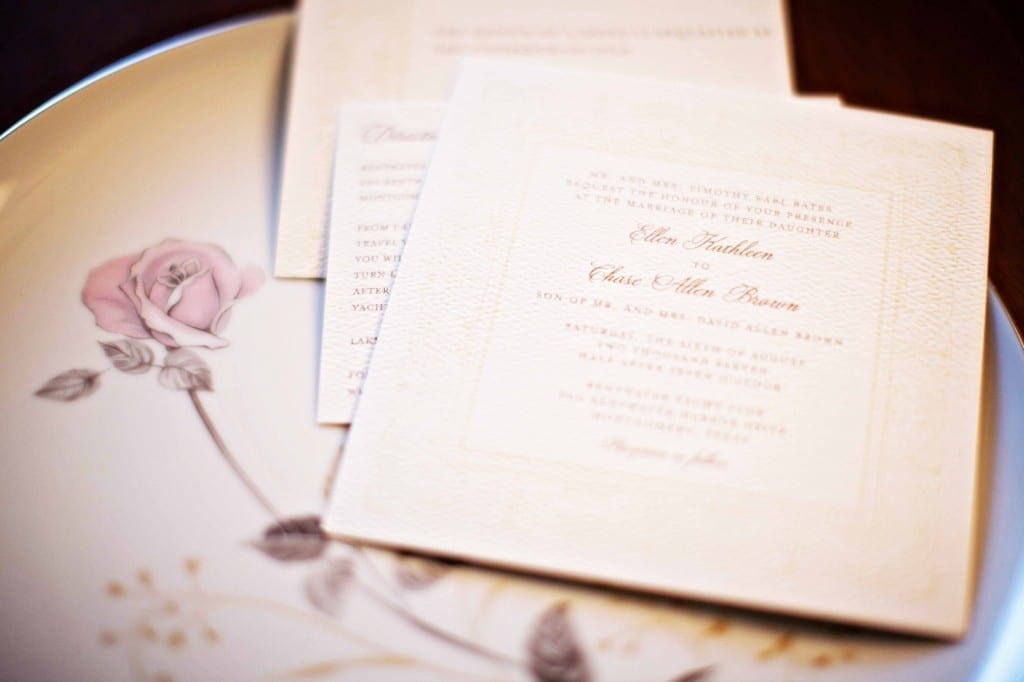 cream wedding invites