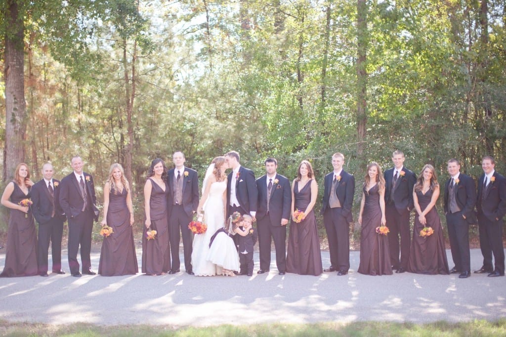 brown wedding party
