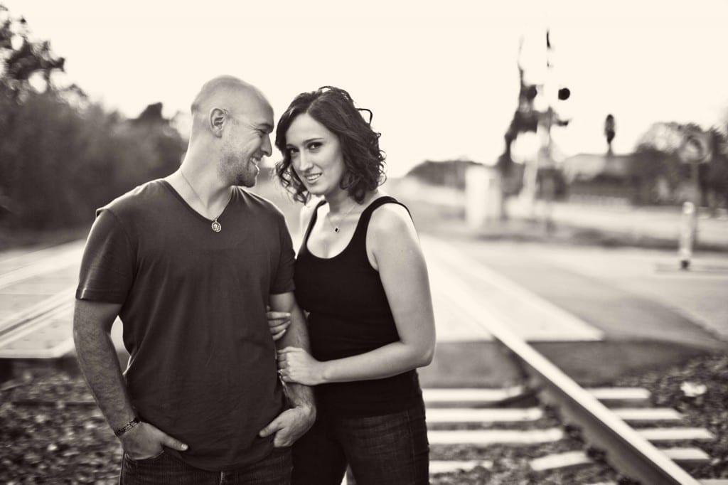 railroad engagement photo