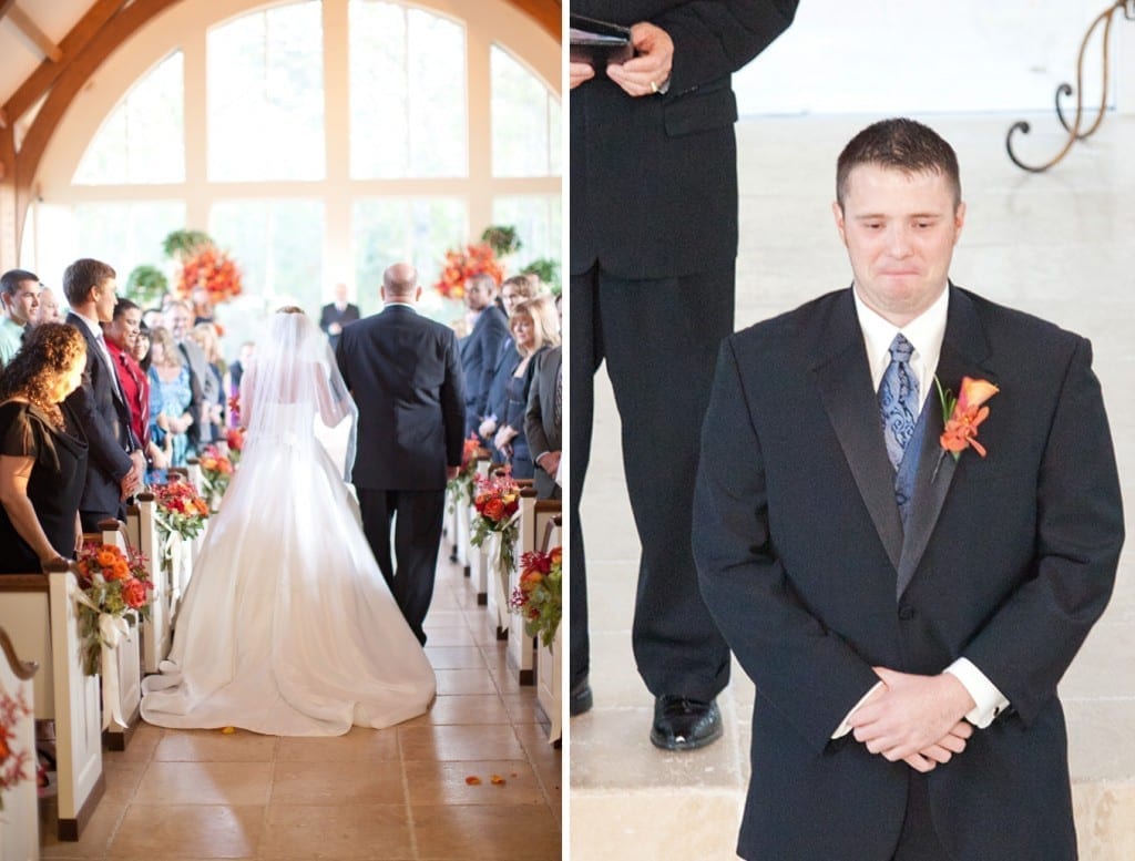 groom waiting on bride