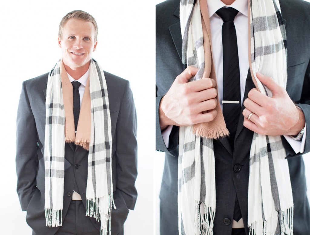 groom with scarf