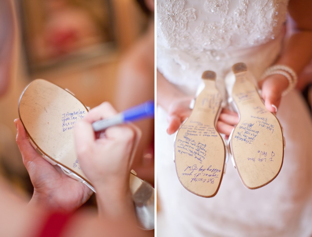notes on bride's shoes