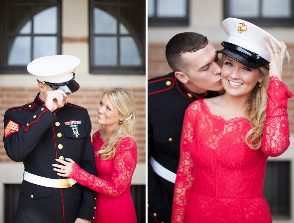 marine and bride