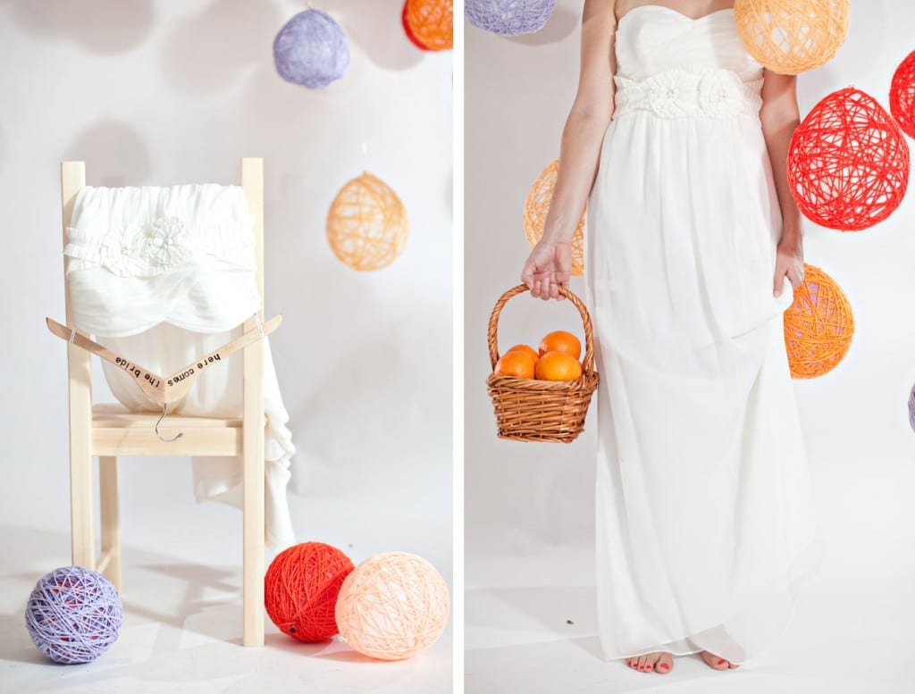 oranges wedding dress