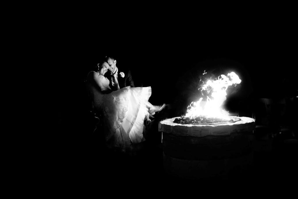 campfire bride and groom