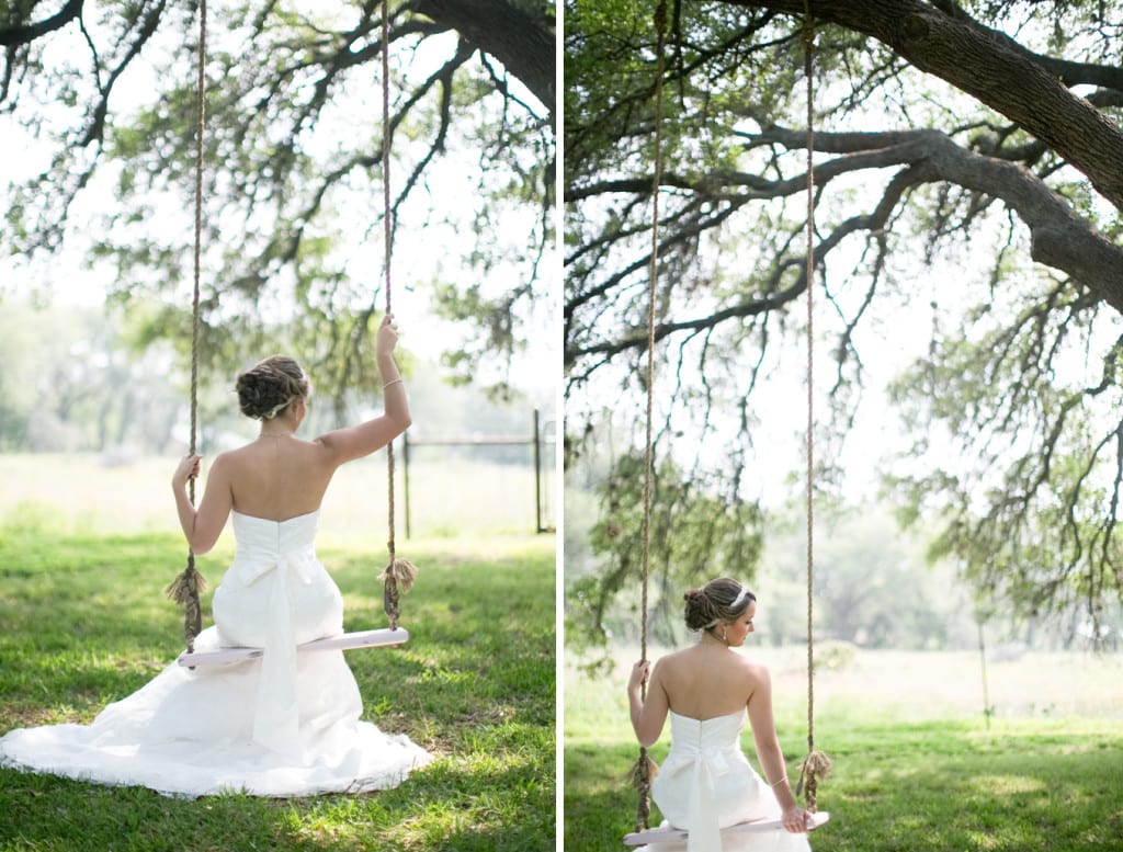 bride on a swing
