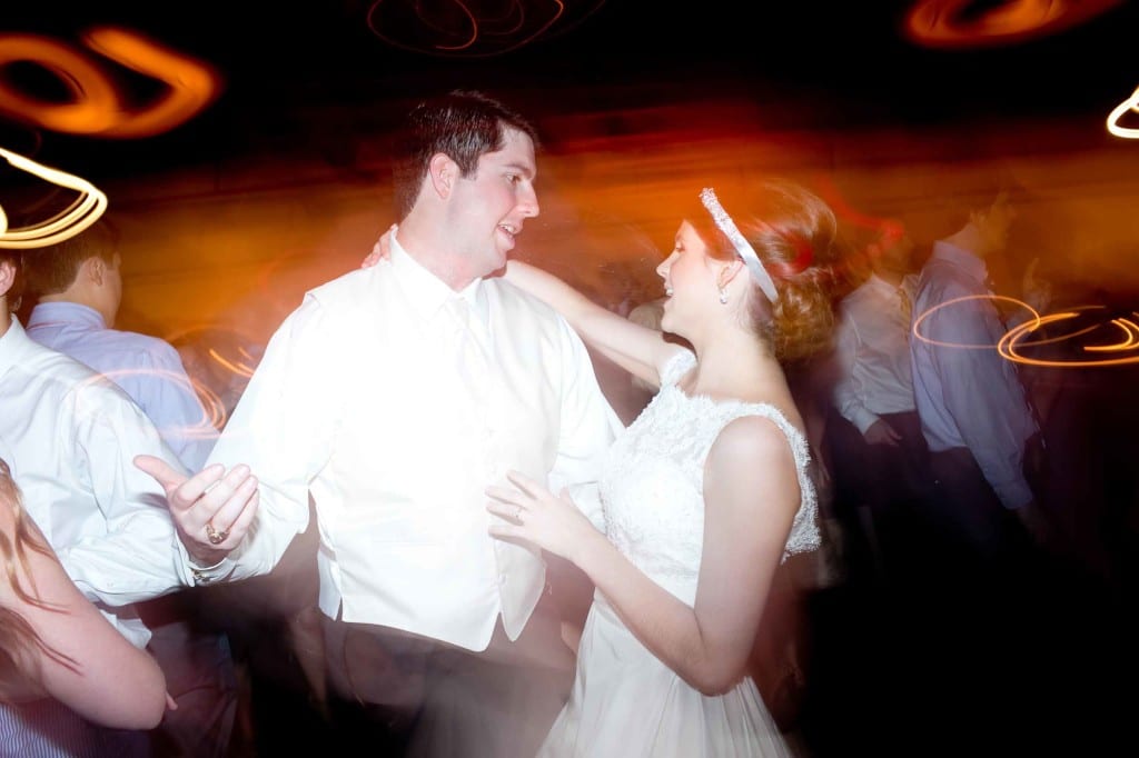 dancing bride and groom