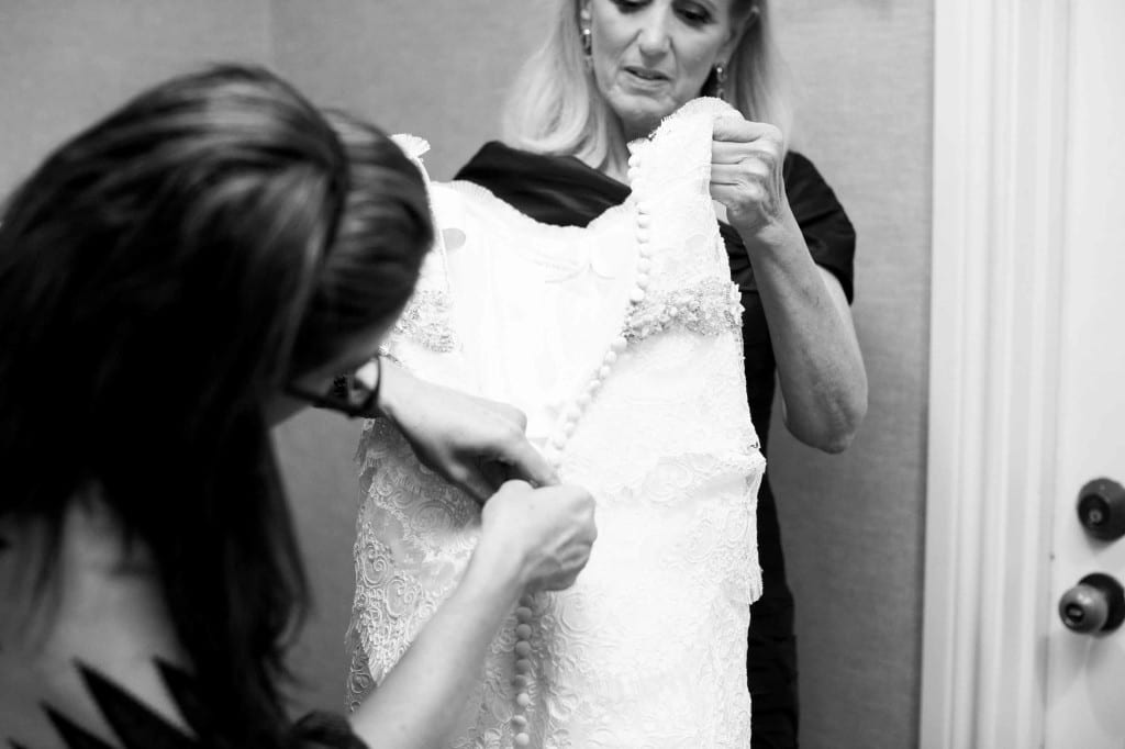 getting the dress ready