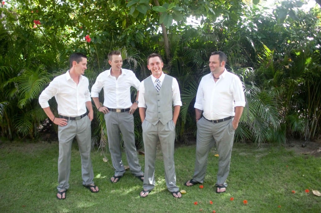 laughing groomsmen