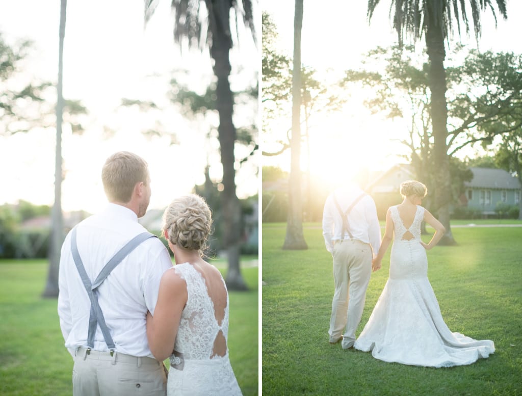 sunlight bride and groom