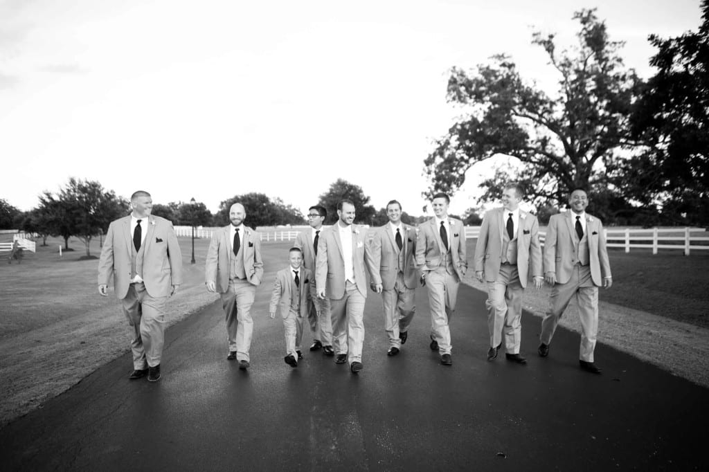 walking groomsmen