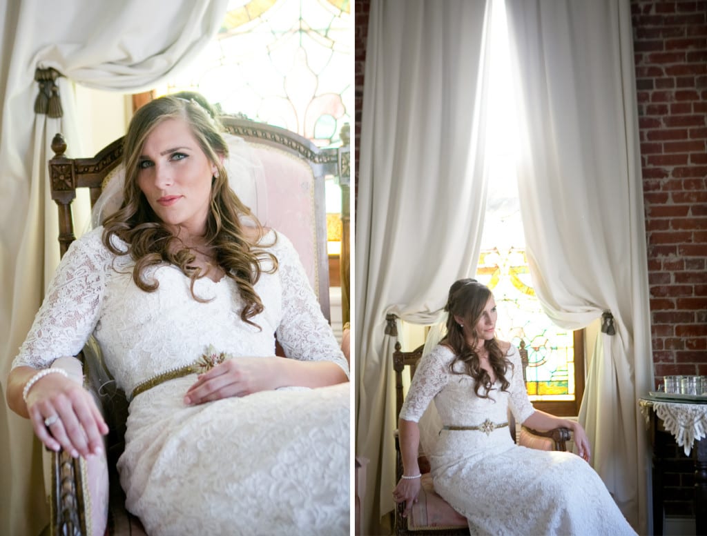 bride in a chair