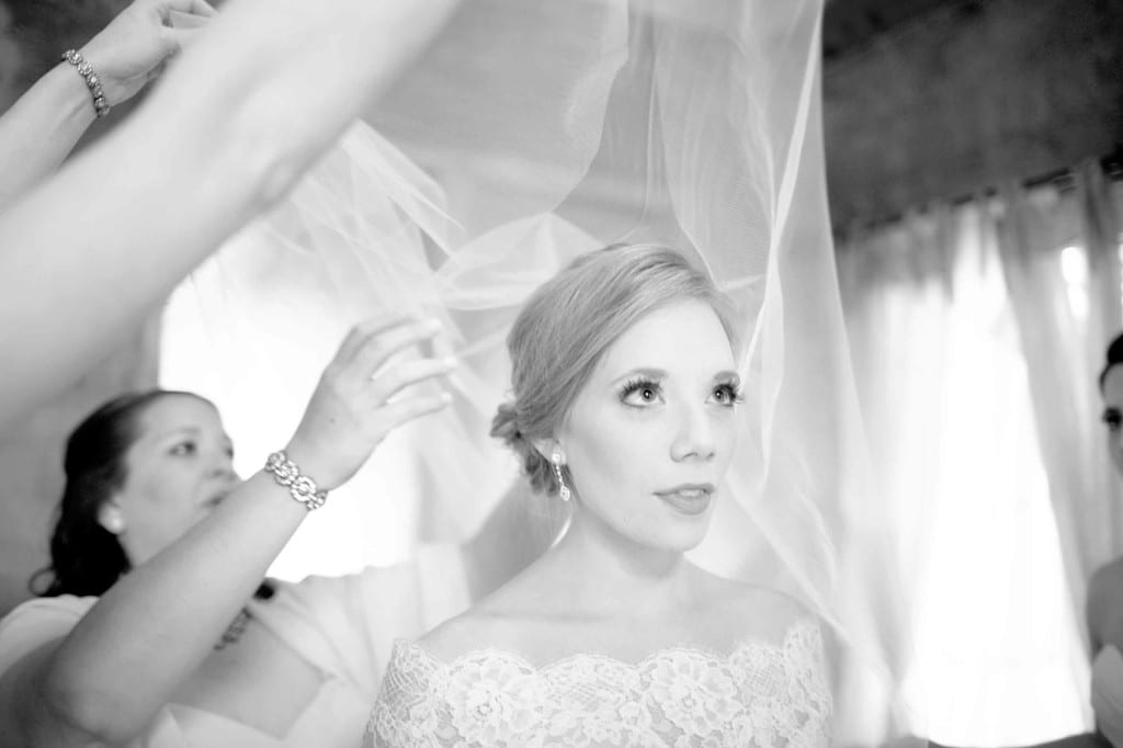 veiling the bride
