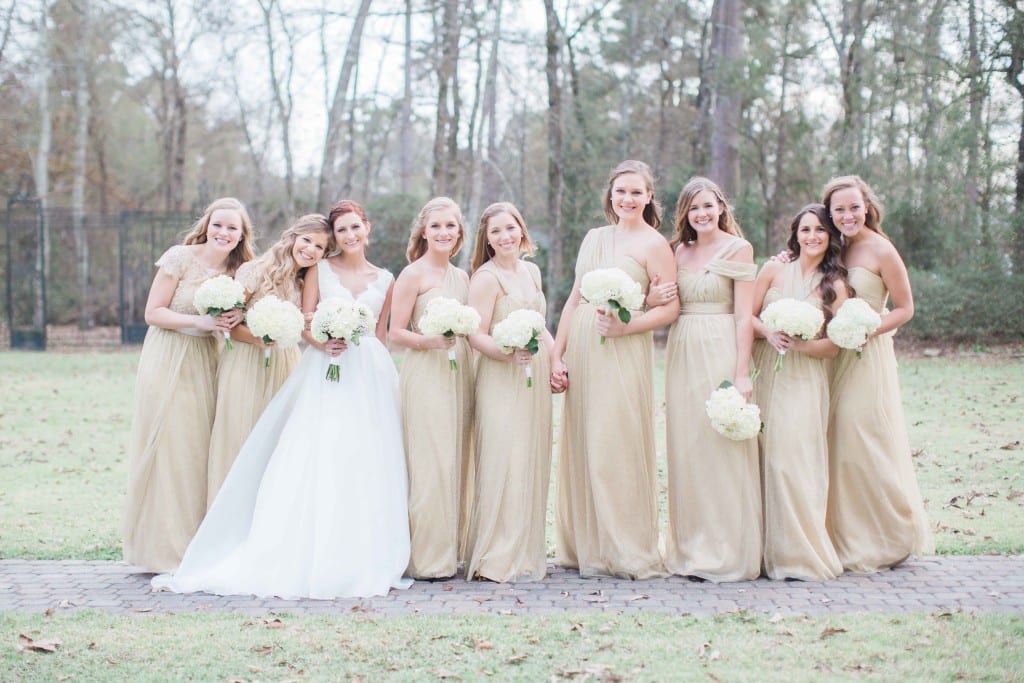 gold bridesmaids