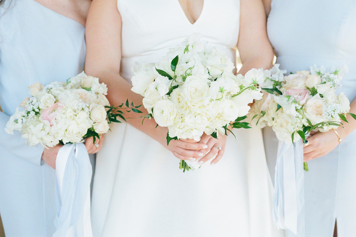 White Bridesmaid Bouquets