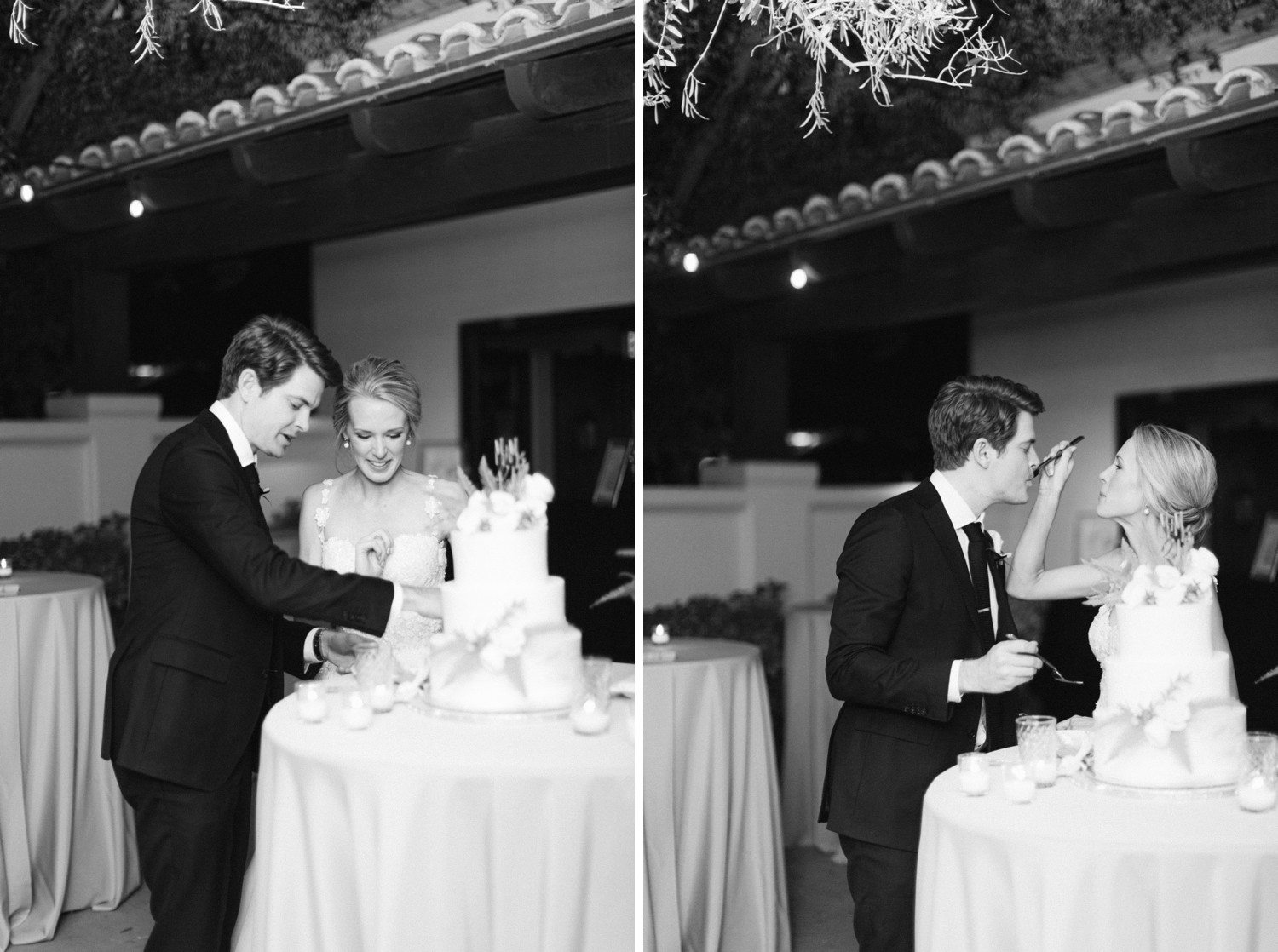 Bride and Groom Cutting Cake at El Chorro