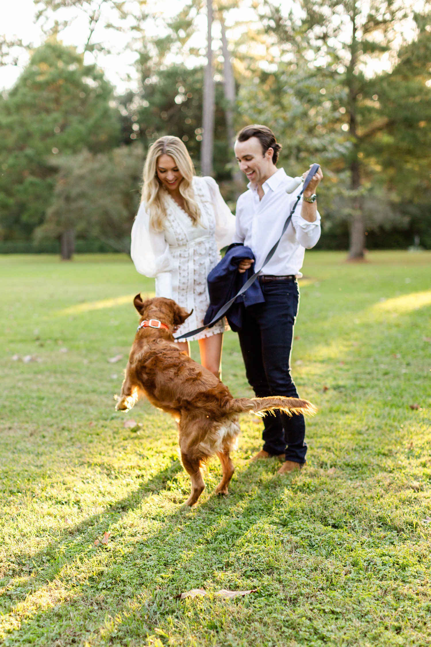 Houston Engagement Session in River Oaks with Dog