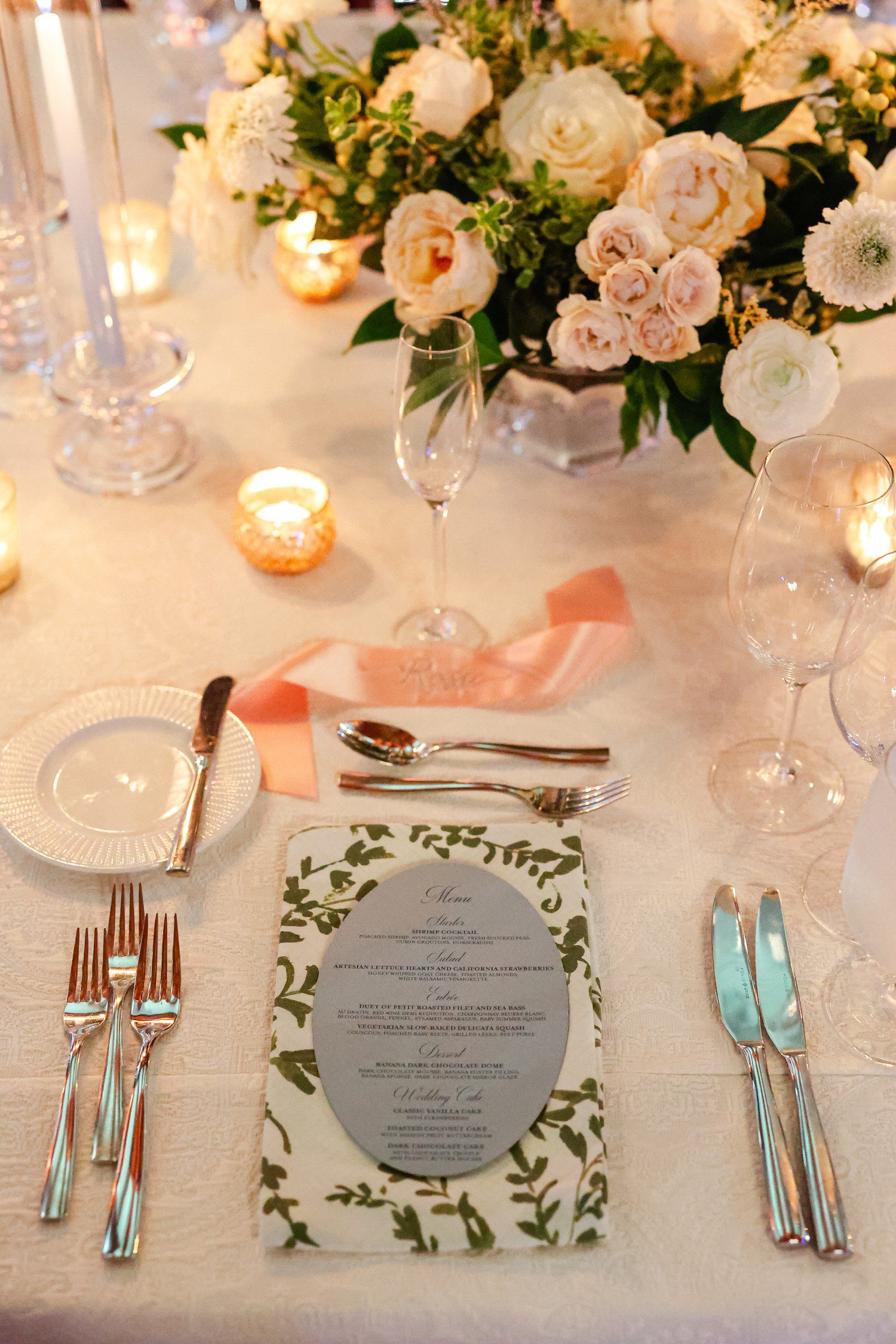 Wedding Place Setting with Ribbon