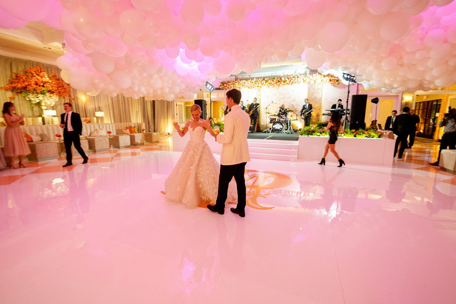 Balloon Ceiling Wedding Dance Floor