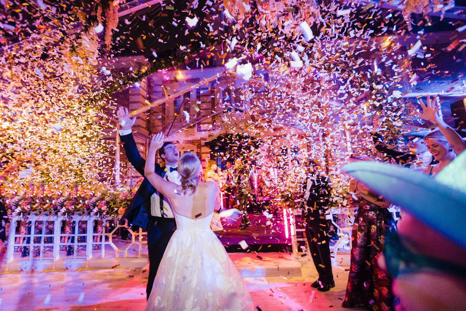 Confetti at Wedding Reception Dance Floor
