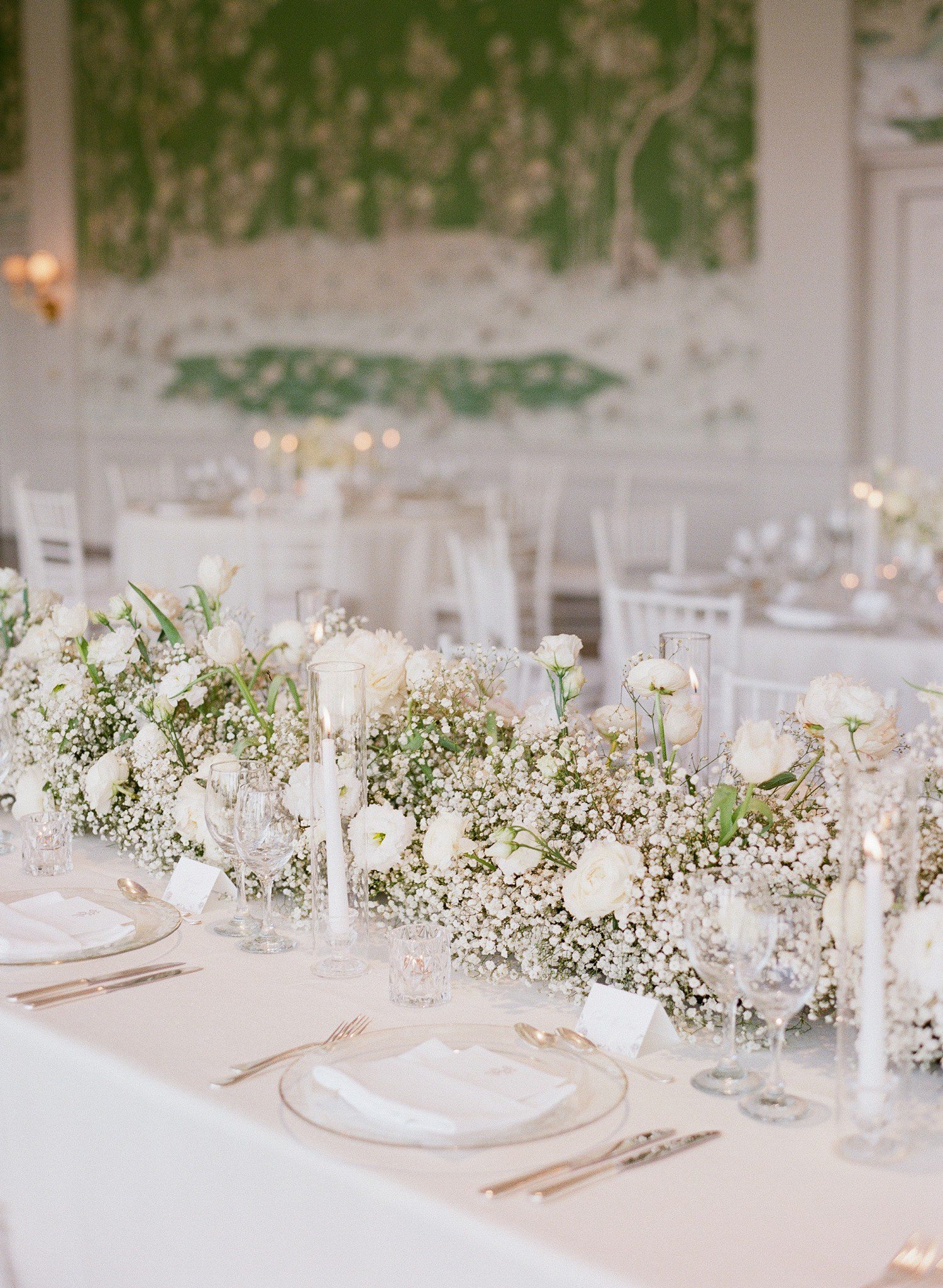 Wedding Tablescape with Baby's Breath