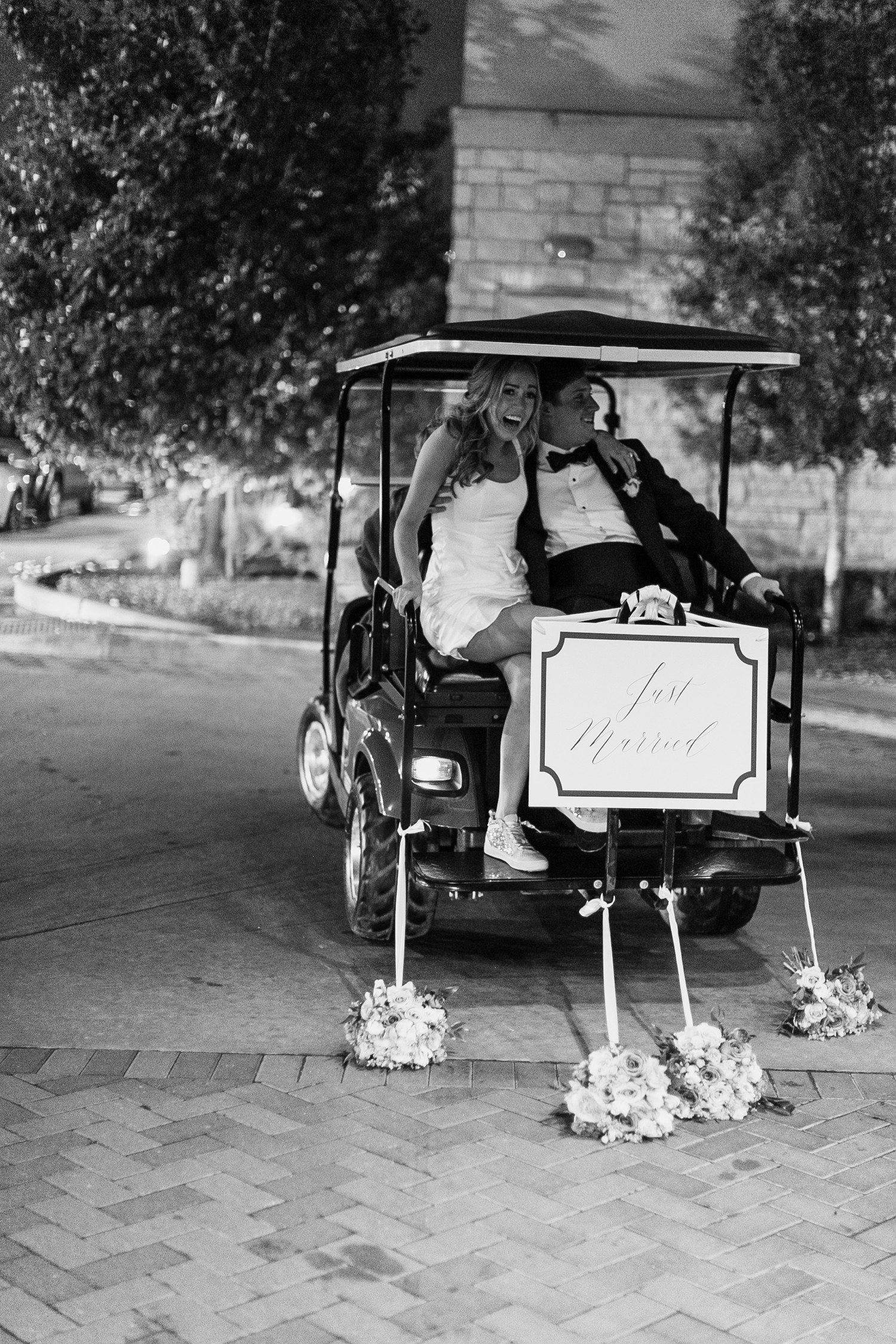 Wedding Exit on Golf Cart