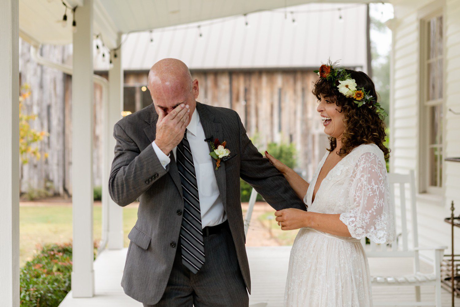 Father reacting to seeing Bride 