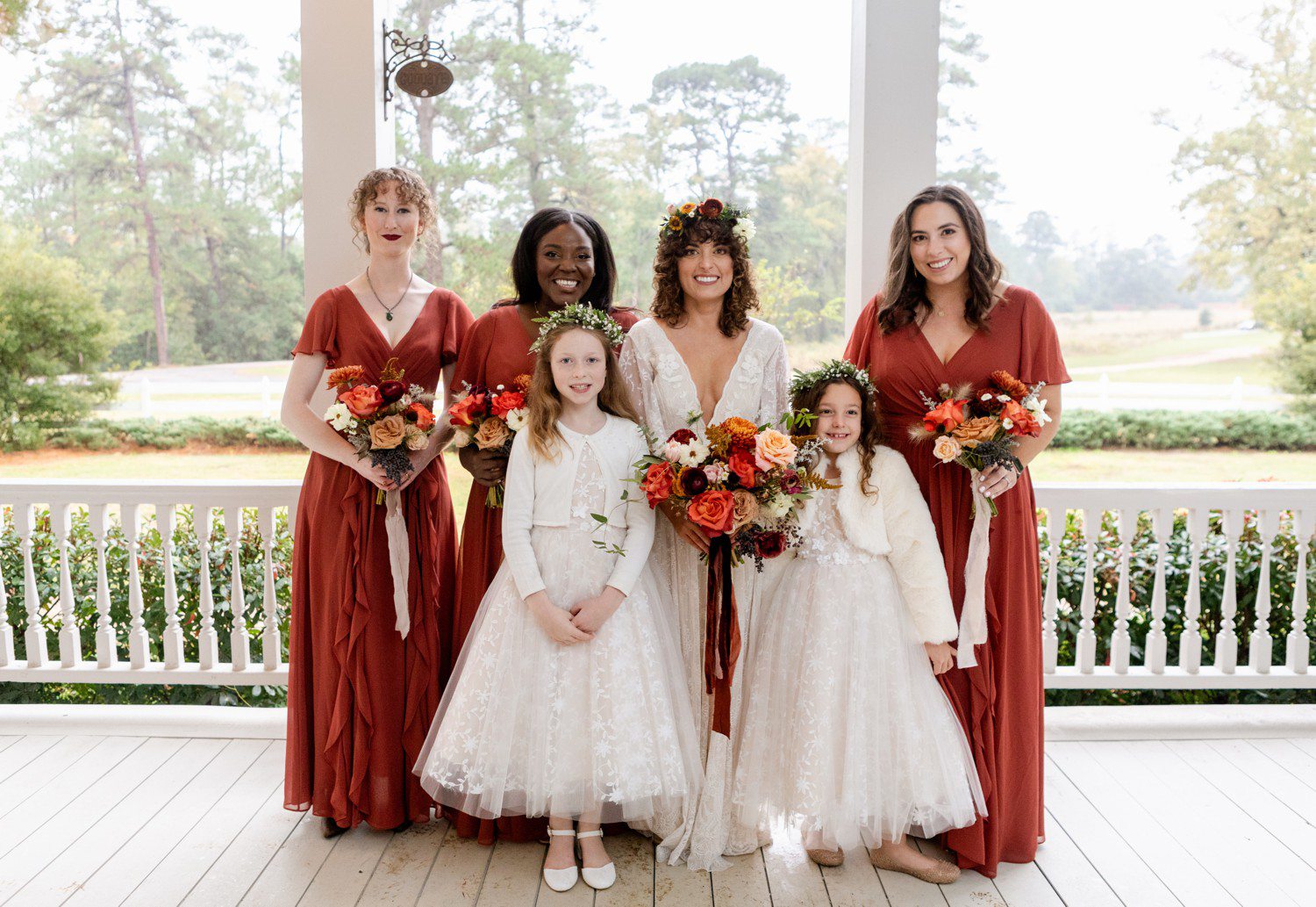 Bridesmaids Photos at Historic Hill House & Farm Texas