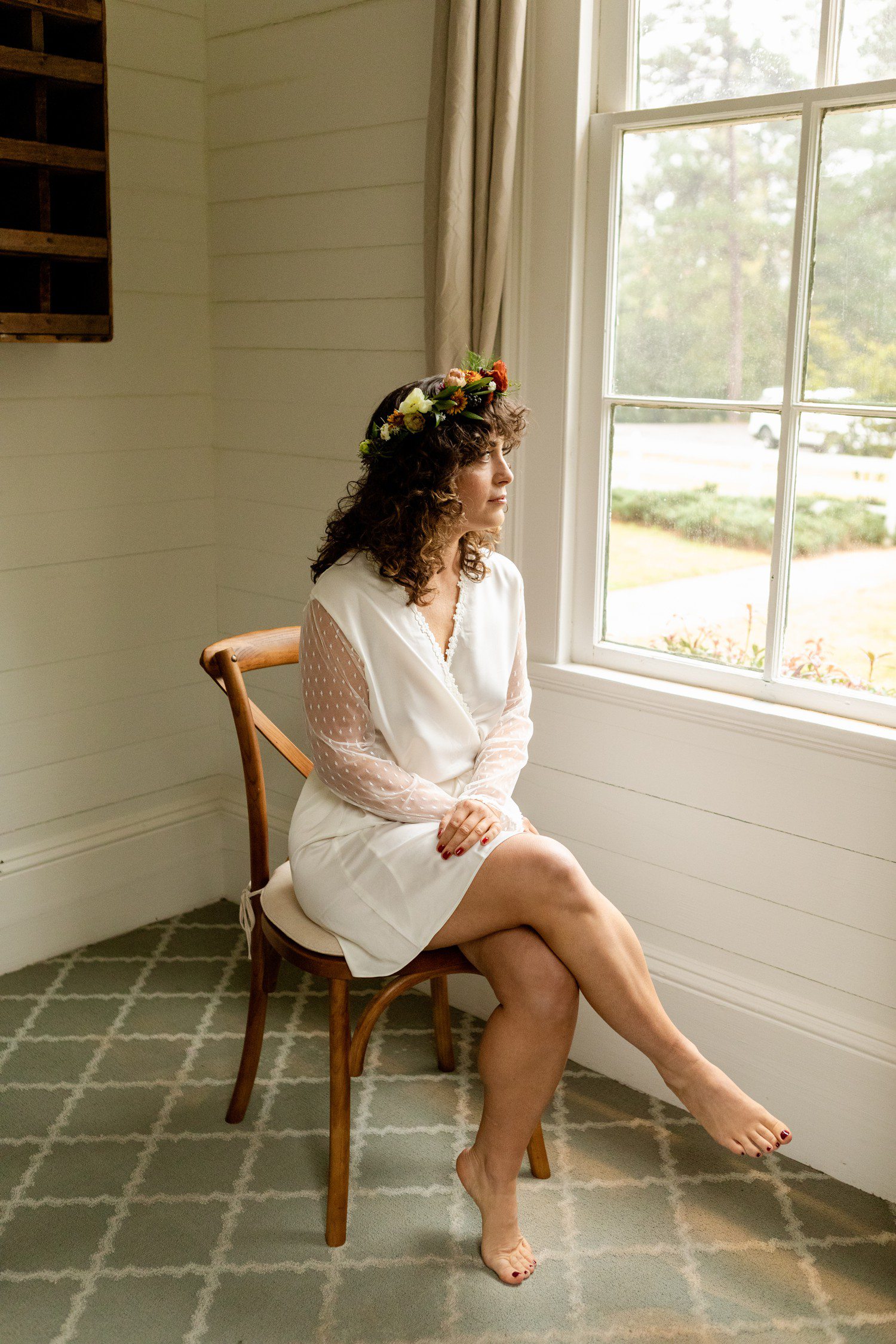 Bride Getting Ready Historic Hill House & Farm