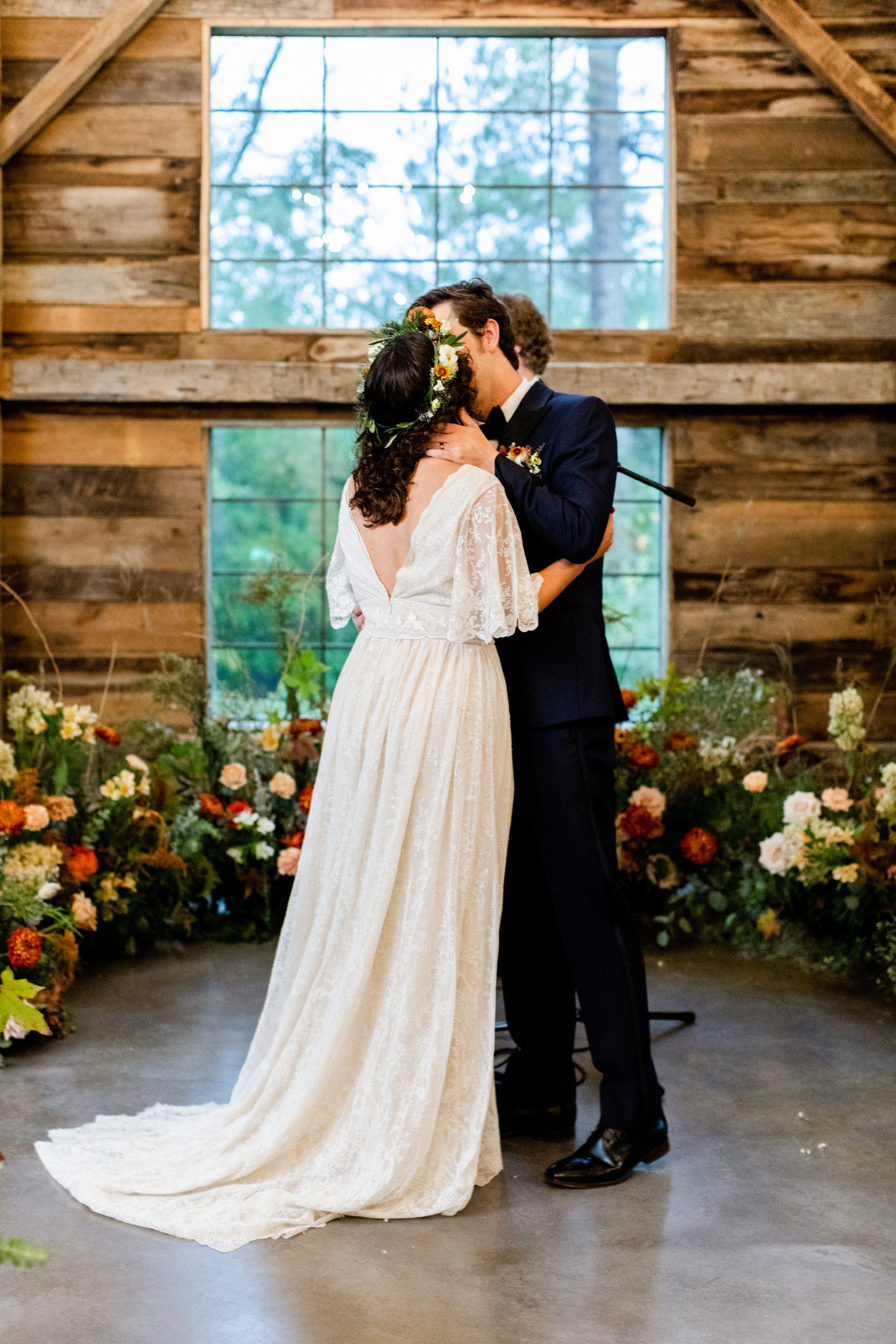 Wedding ceremony kiss