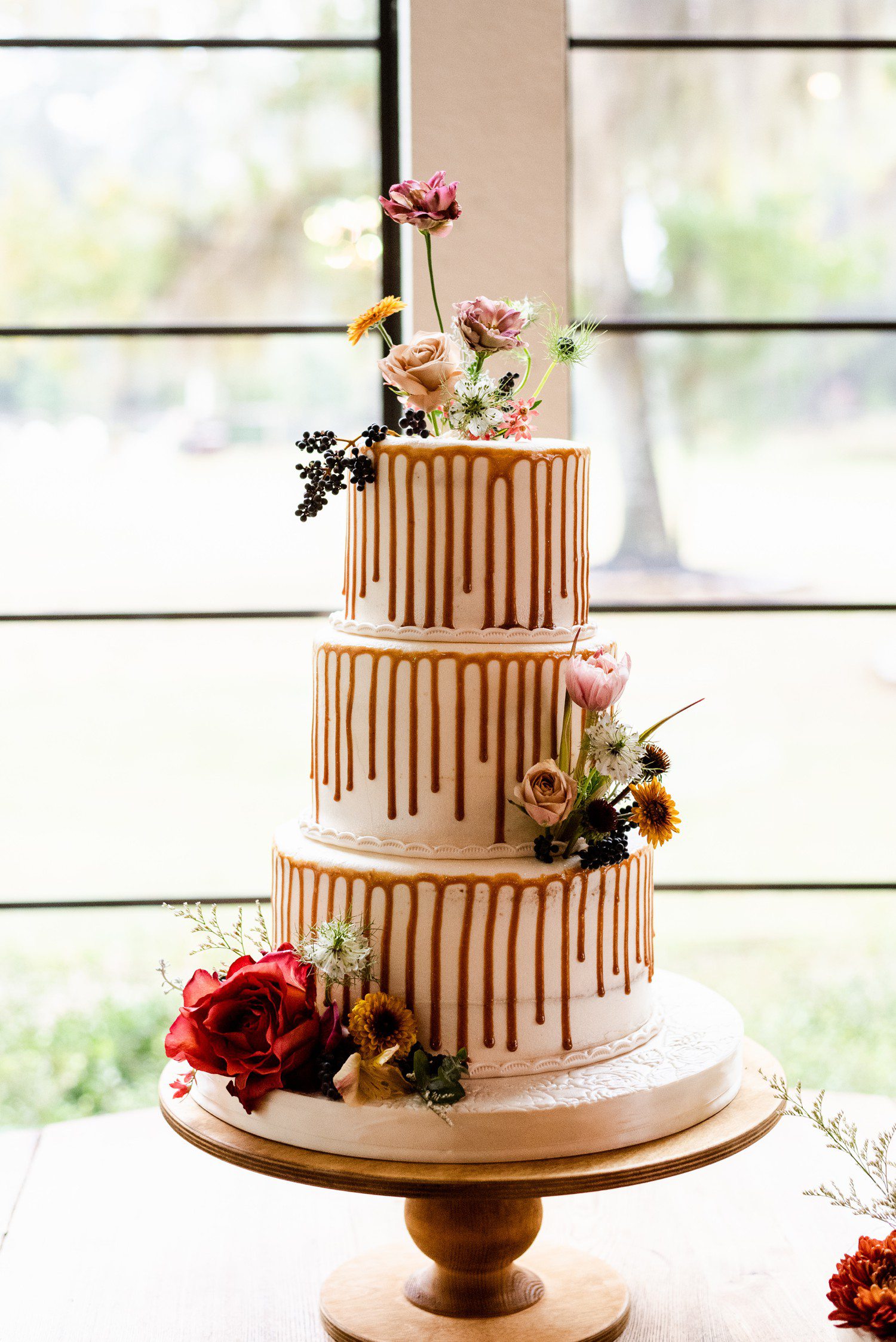 3 tier boho wedding cake