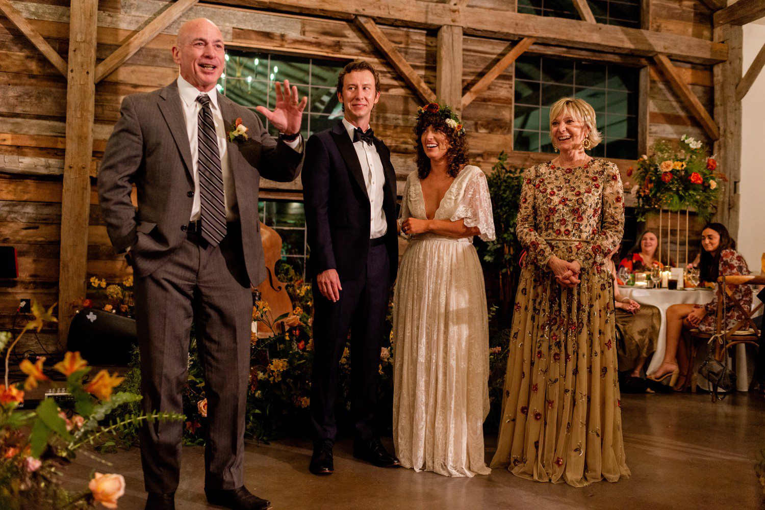 Father of Bride giving wedding toast 