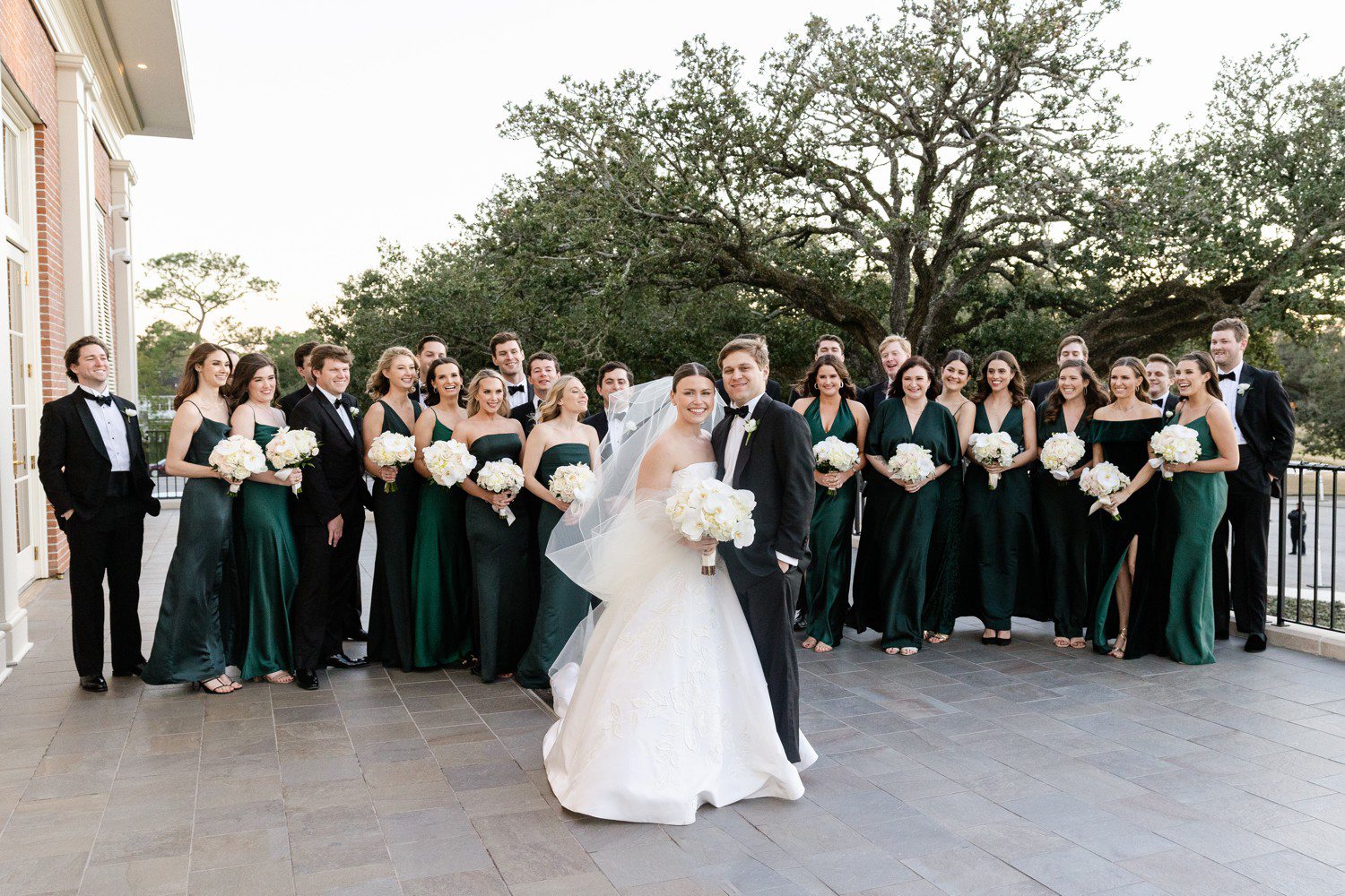 Wedding party photos at Houston Country Club 